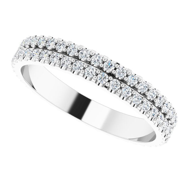 0.84 ct. Round Diamond Double Row Eternity Band-VIRABYANI